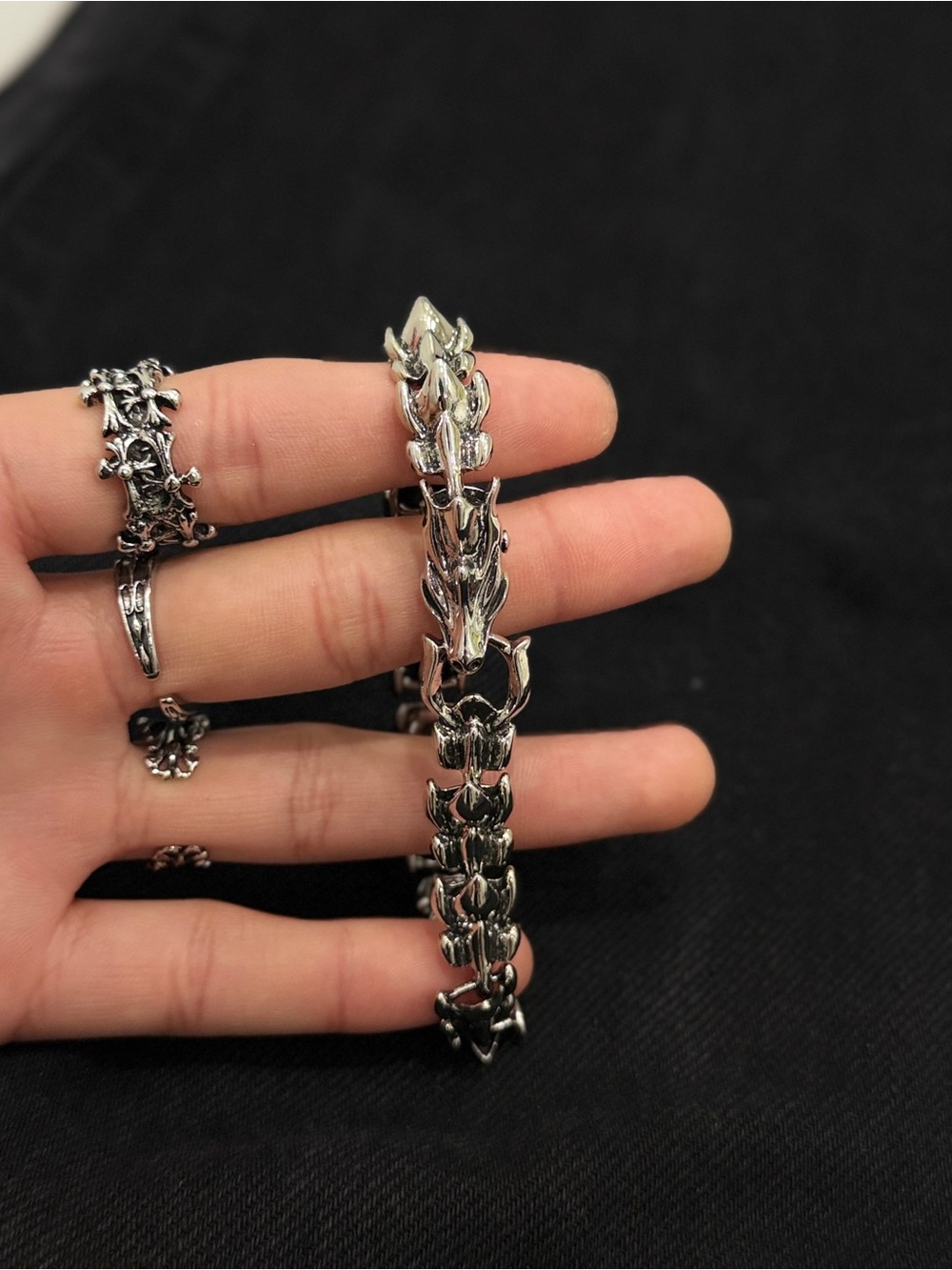 Silver Dragon Scale Bracelet